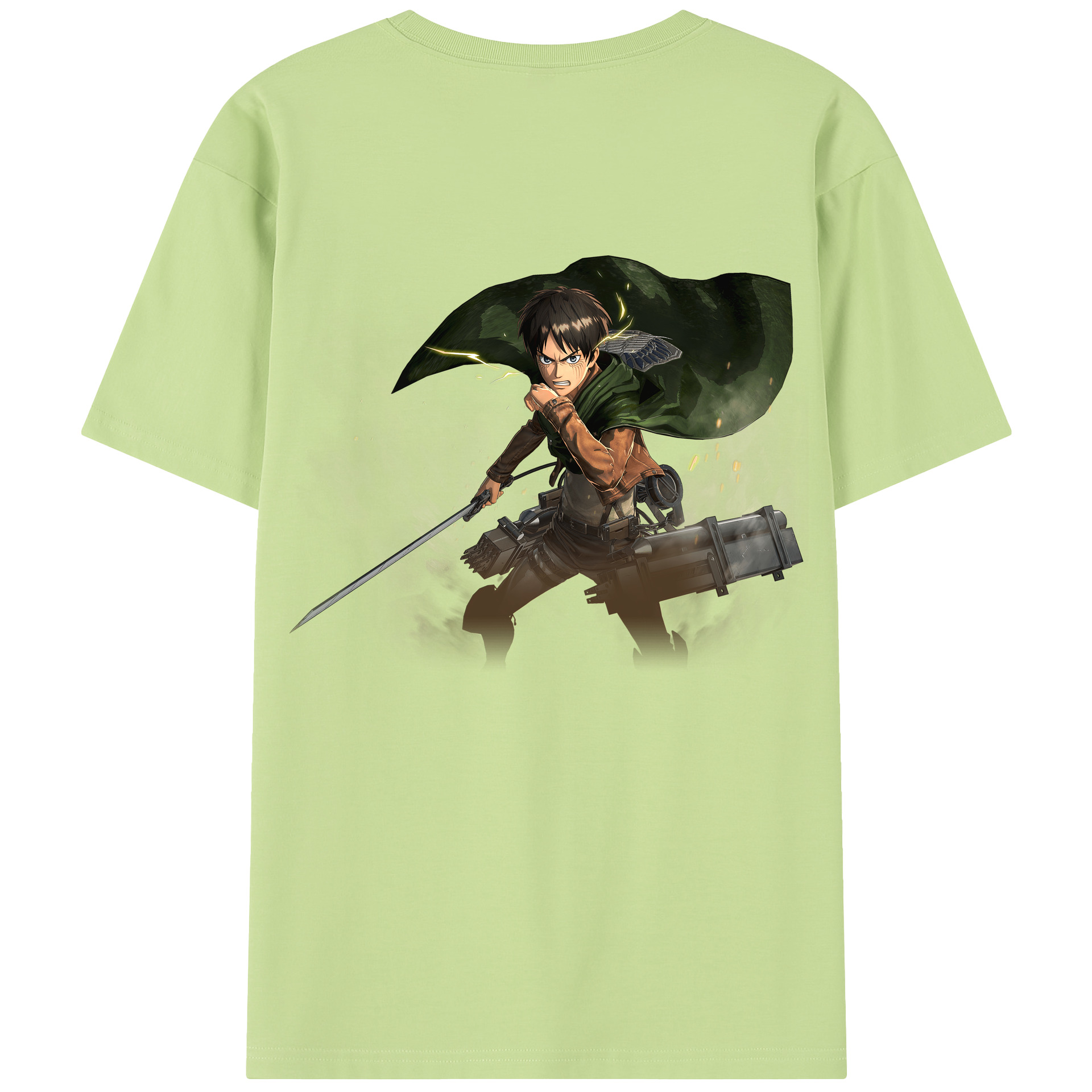 （画像用） 進撃の巨人 エレン･イェーガー Attack on Titan Eren Jäger 綿100％半袖Tシャツ（背面プリント）